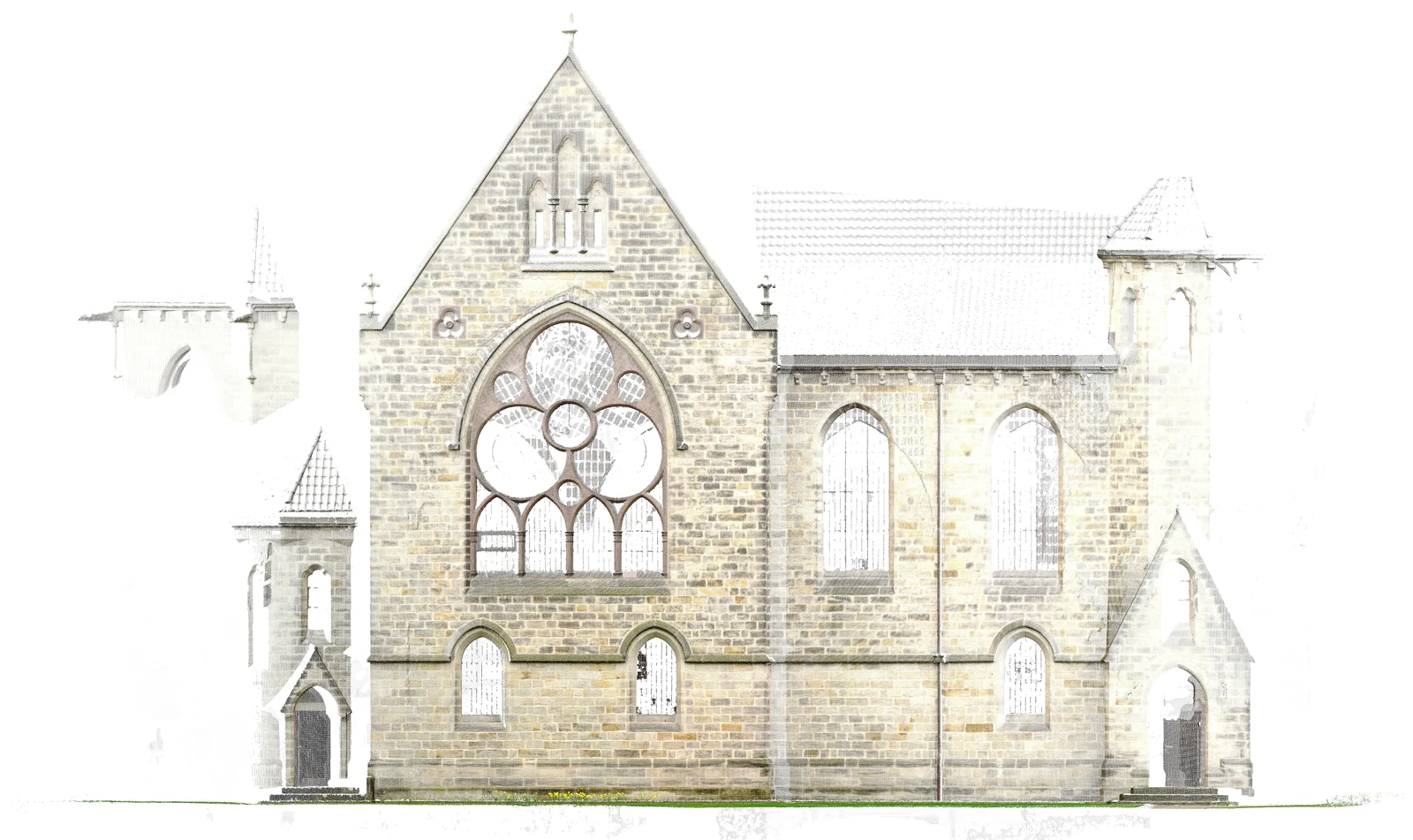 Digitale Ansicht eines gescannten Kirchengebäudes
